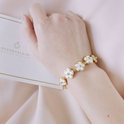 Mini Porcelain Daisy Cluster Bracelet