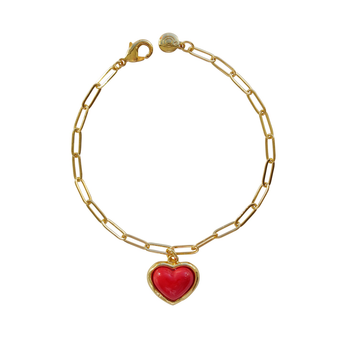Porcelain Pearly White Heart Charm Bracelet