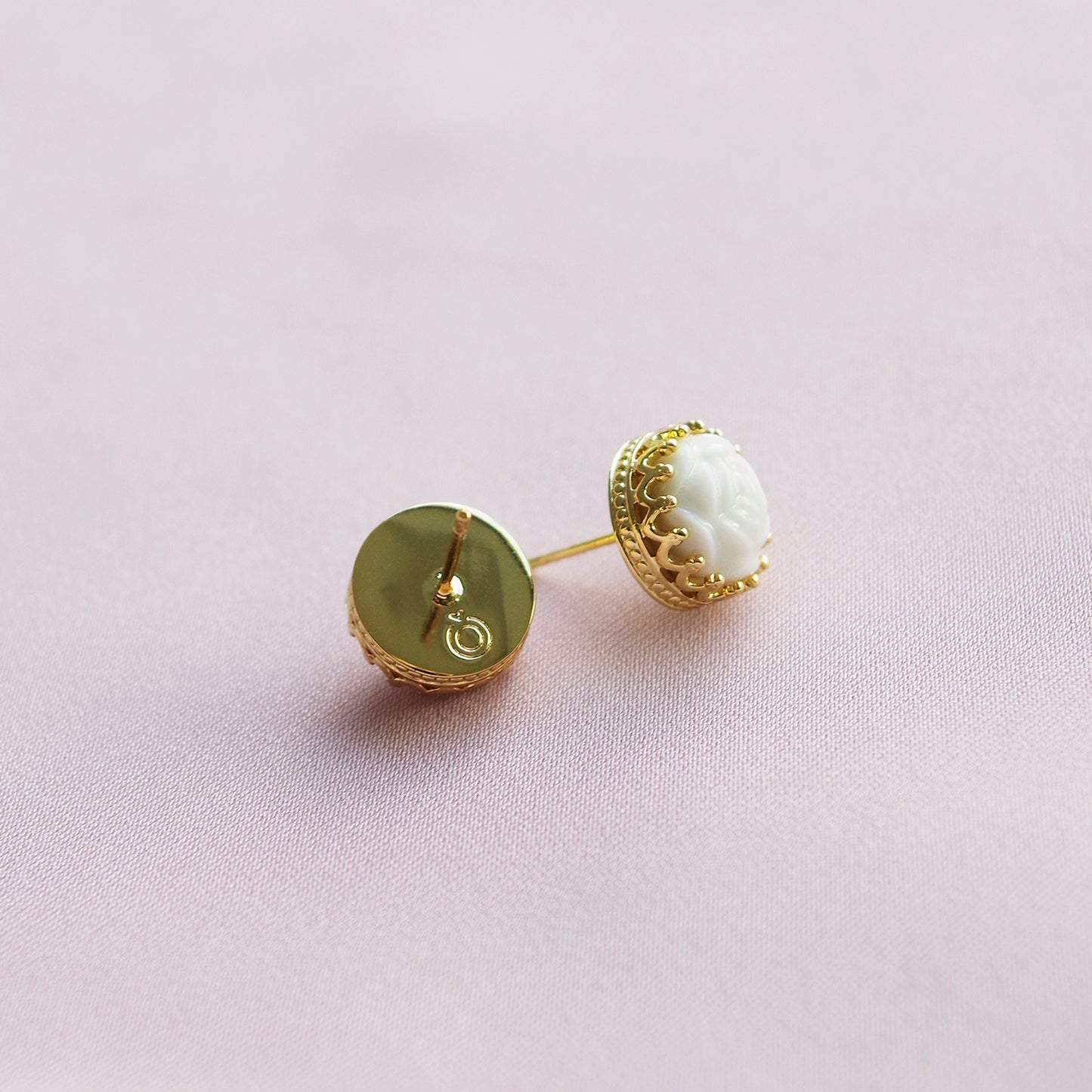 Mini Porcelain Rose Stud Earrings