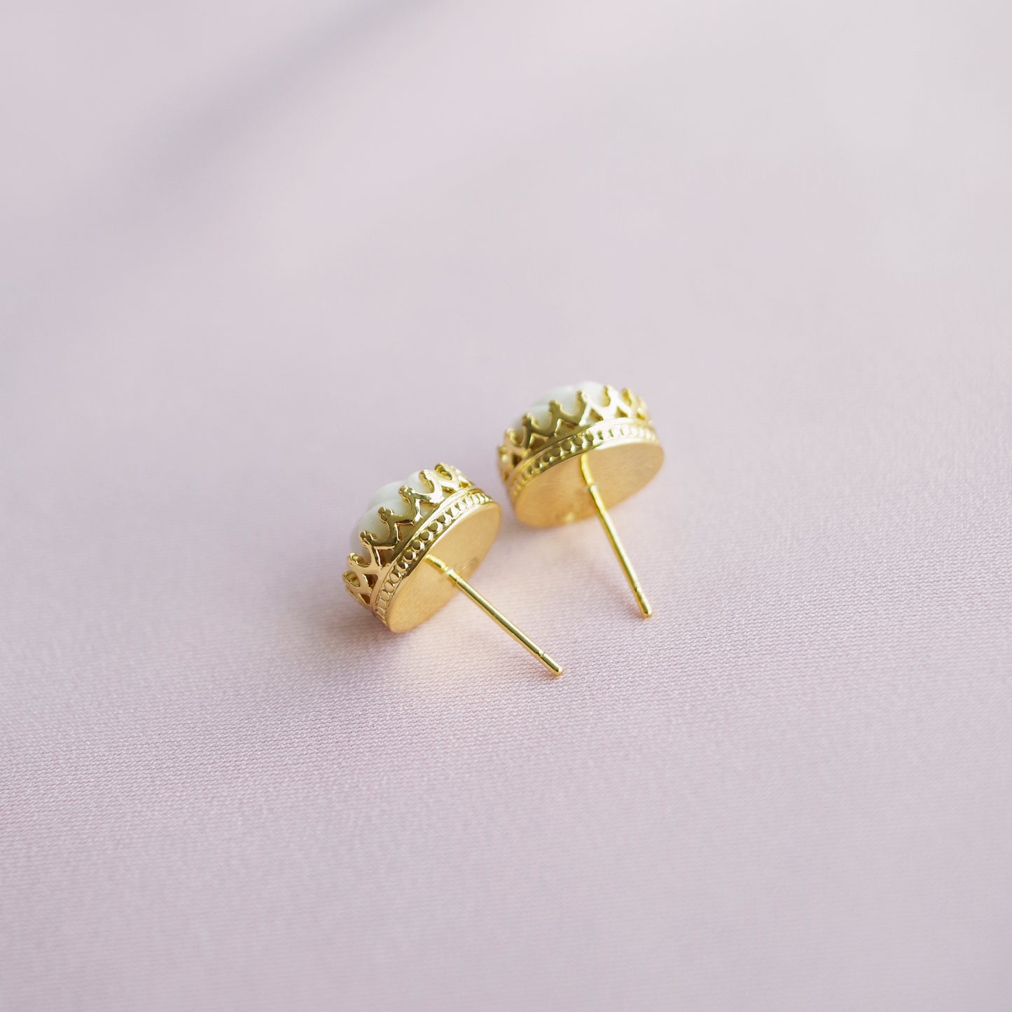 Mini Porcelain Rose Stud Earrings