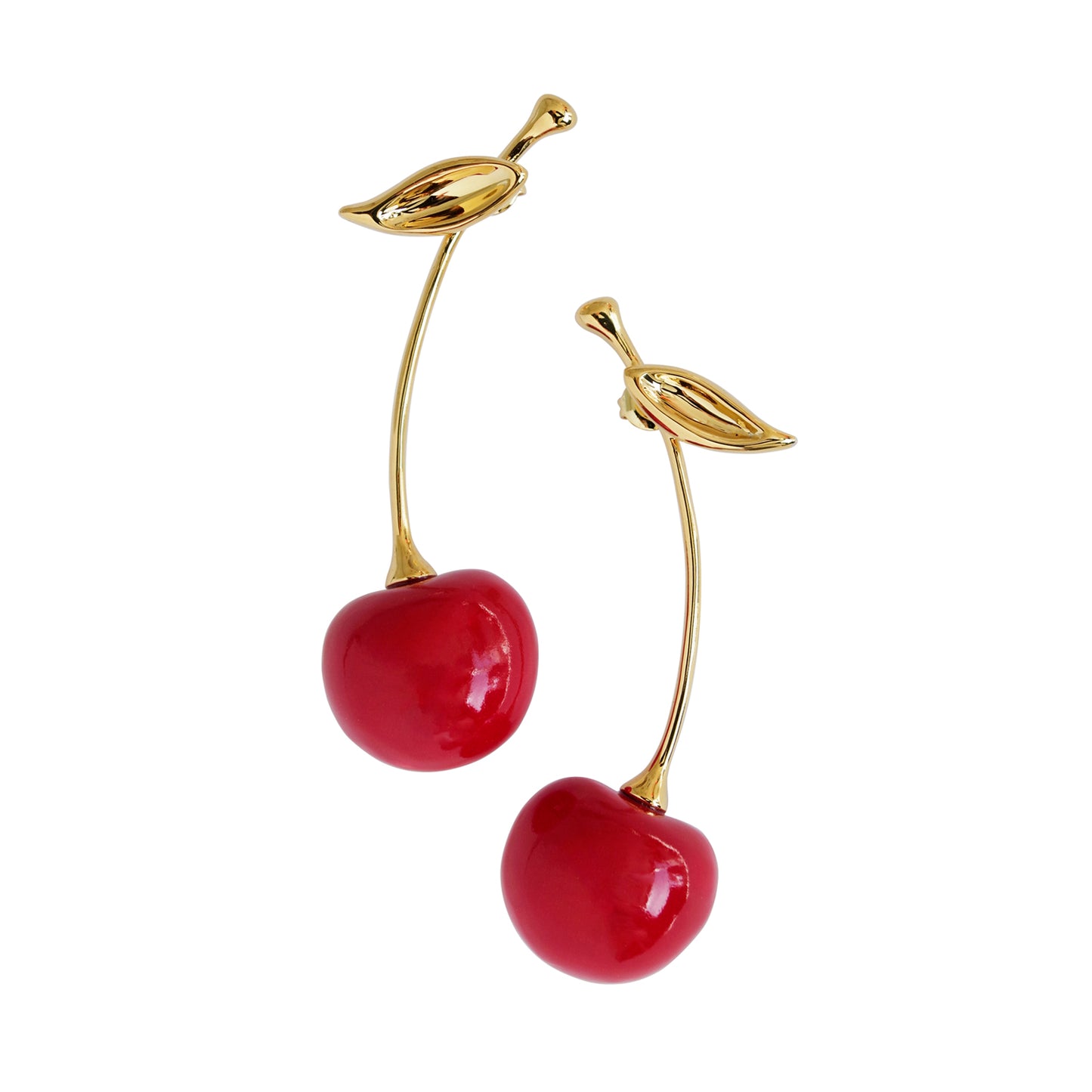 Porcelain Red Cherry Earrings