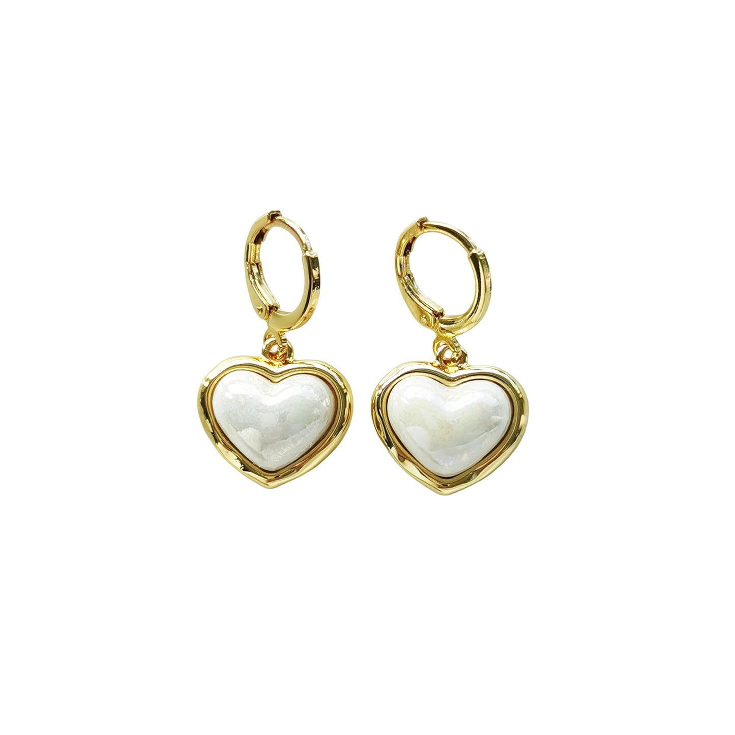 Porcelain Black Heart Drop Earrings