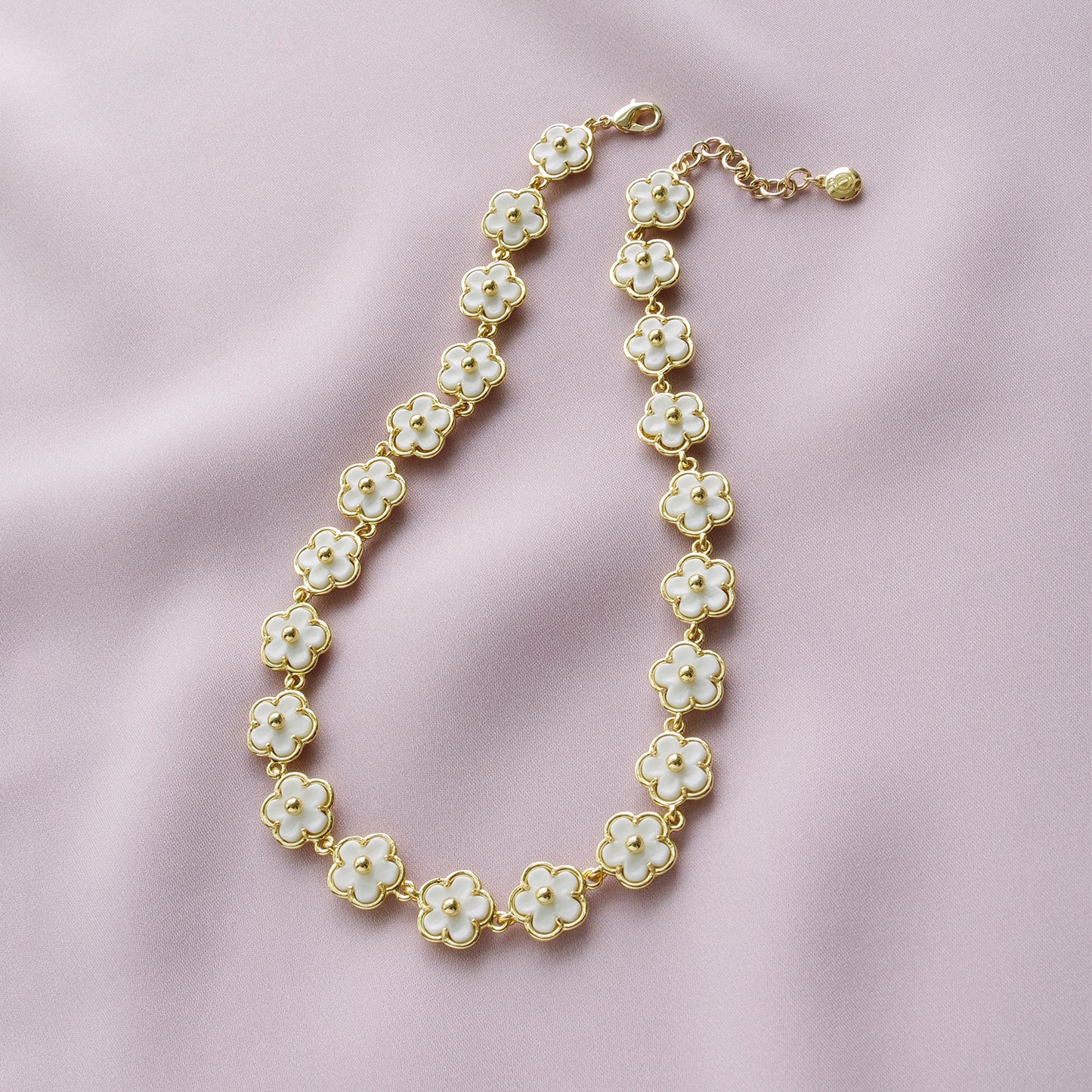 Mini Porcelain Daisy Cluster Necklace