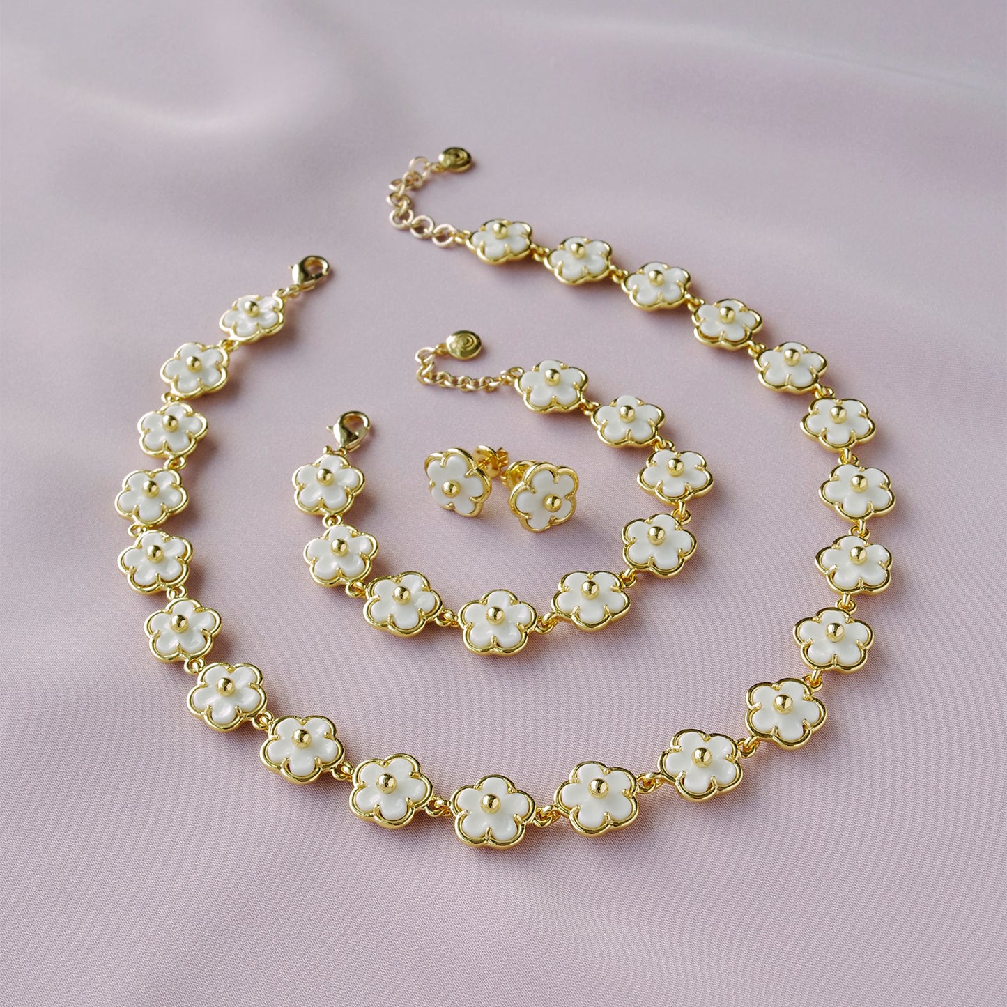 Mini Porcelain Daisy Cluster Necklace