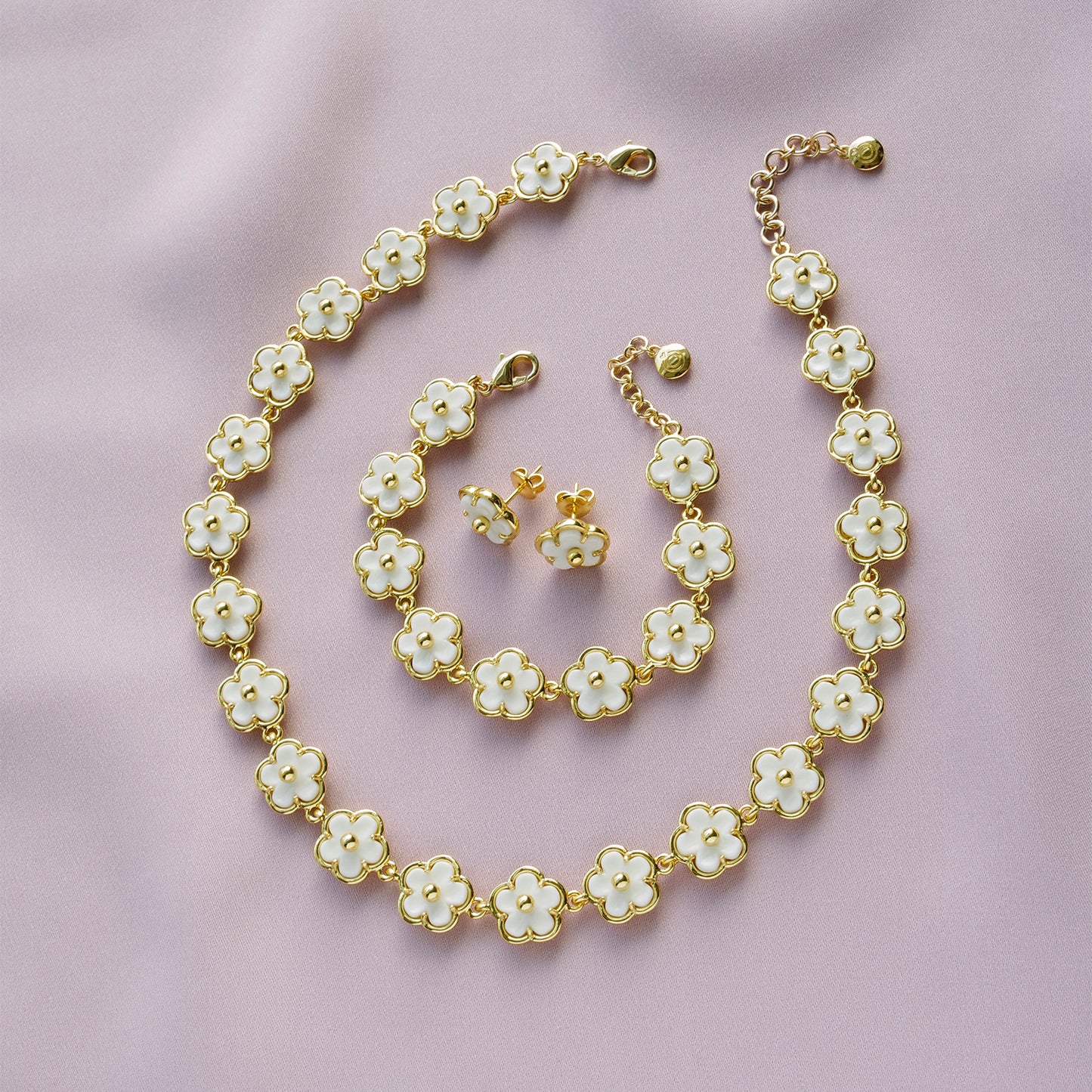 Mini Porcelain Daisy Cluster Necklace
