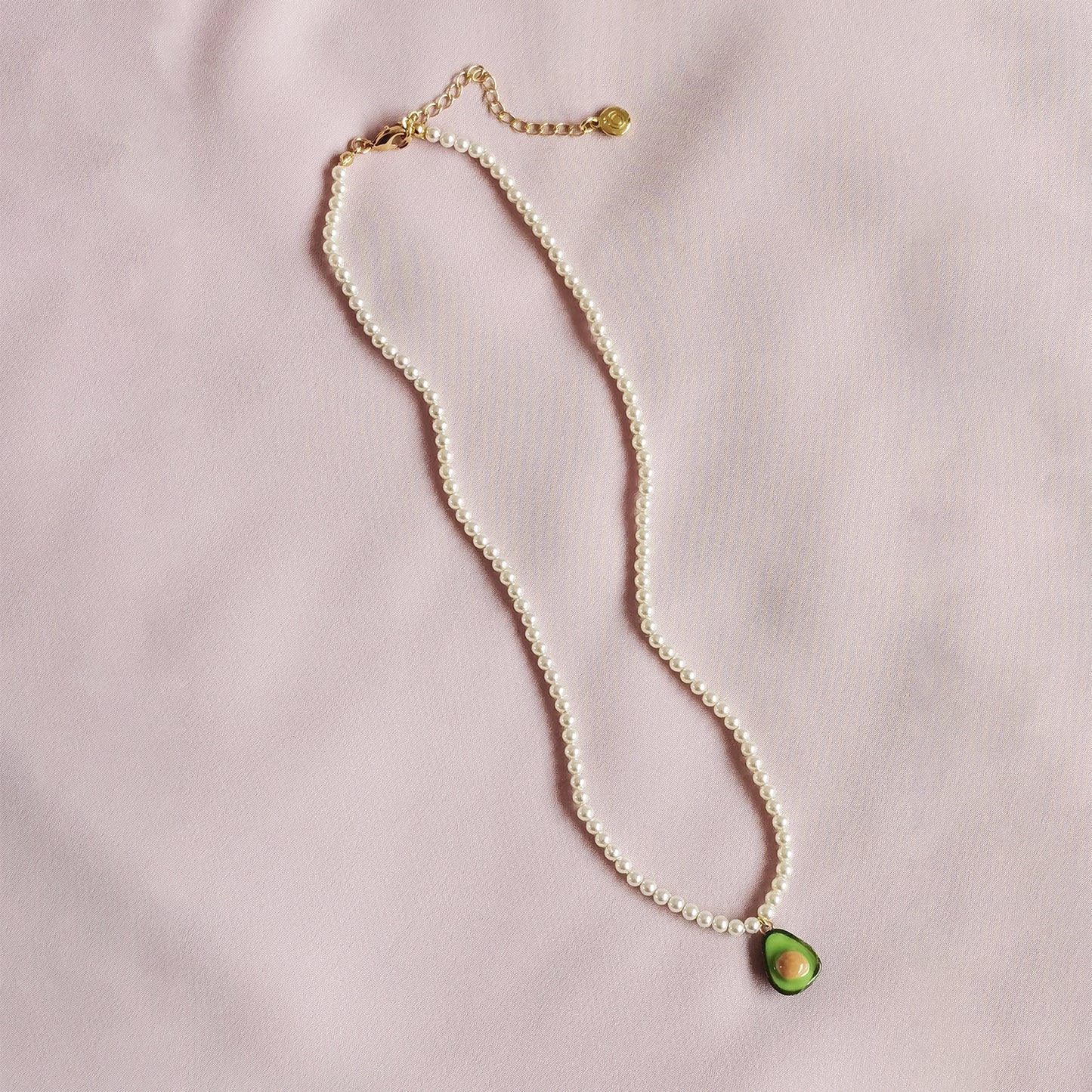 Mini Porcelain Avocado Swarovski Pearl Necklace