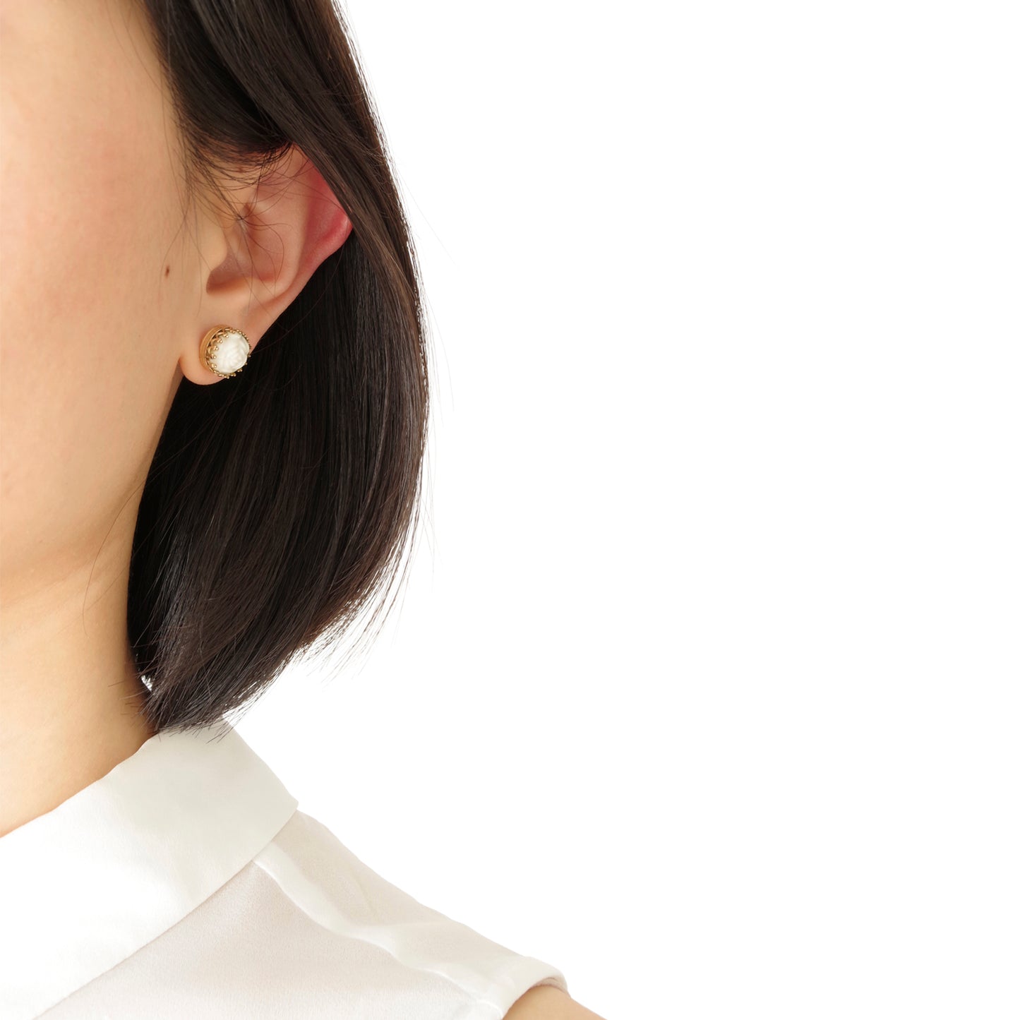 Mini Porcelain Rose Stud Earrings