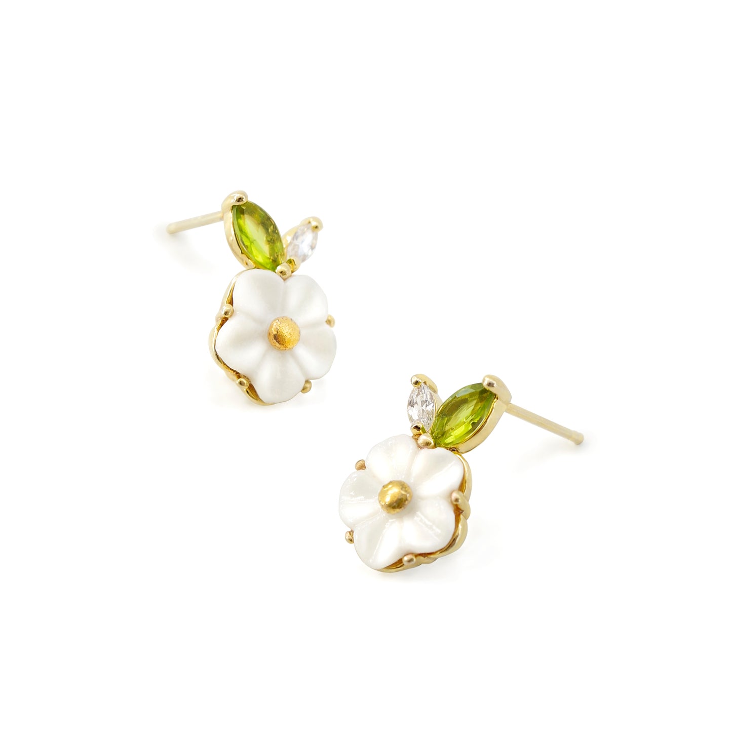 Porcelain Strawberry Flower Stud Earring