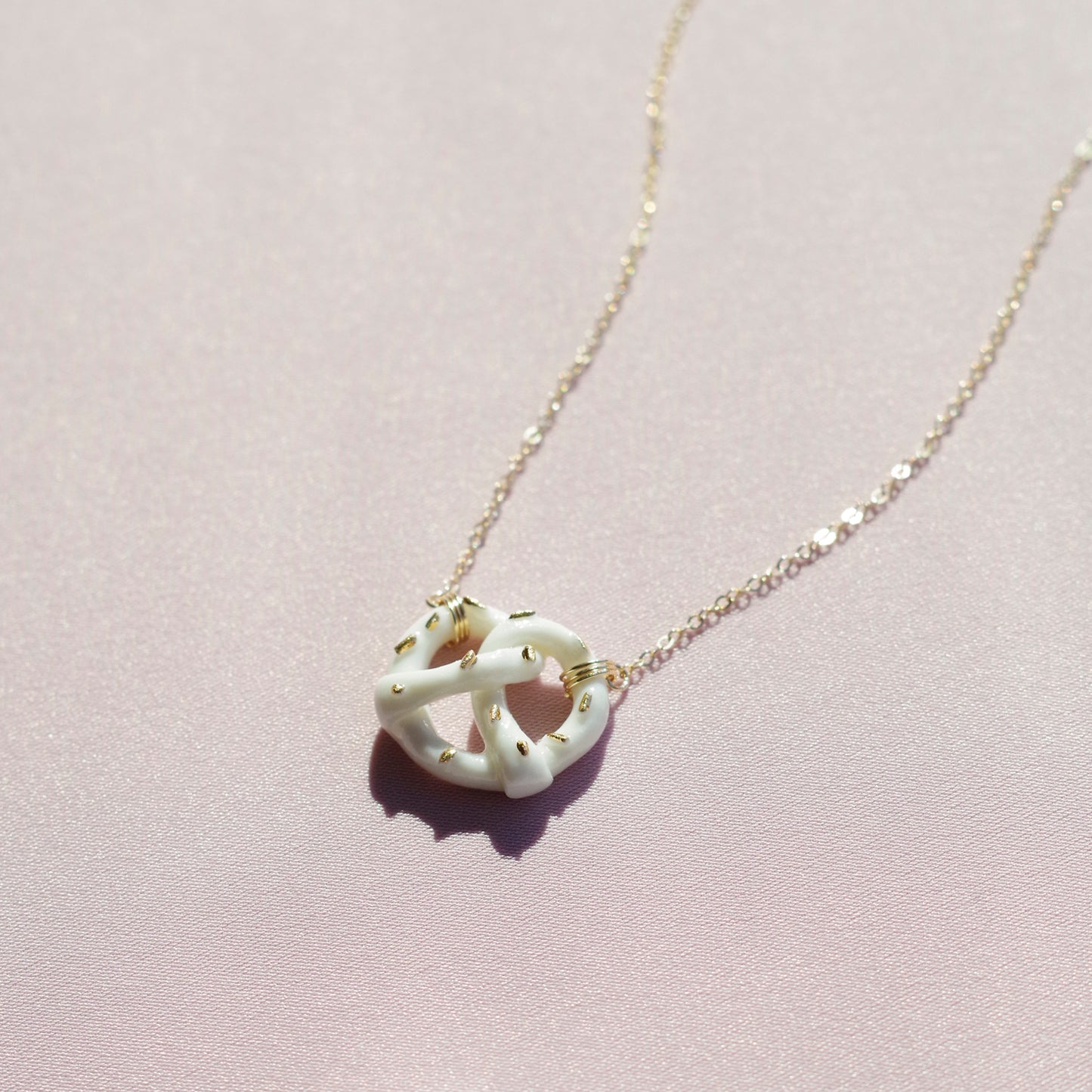 Mini Porcelain Pretzel Necklace