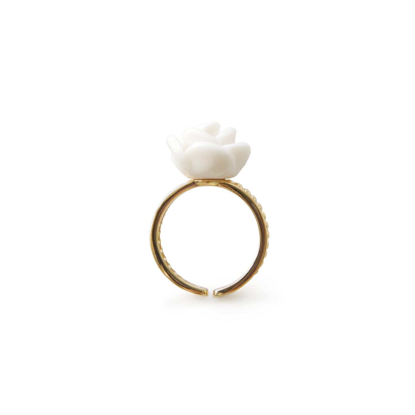 White Cloud Porcelain Rose Ring