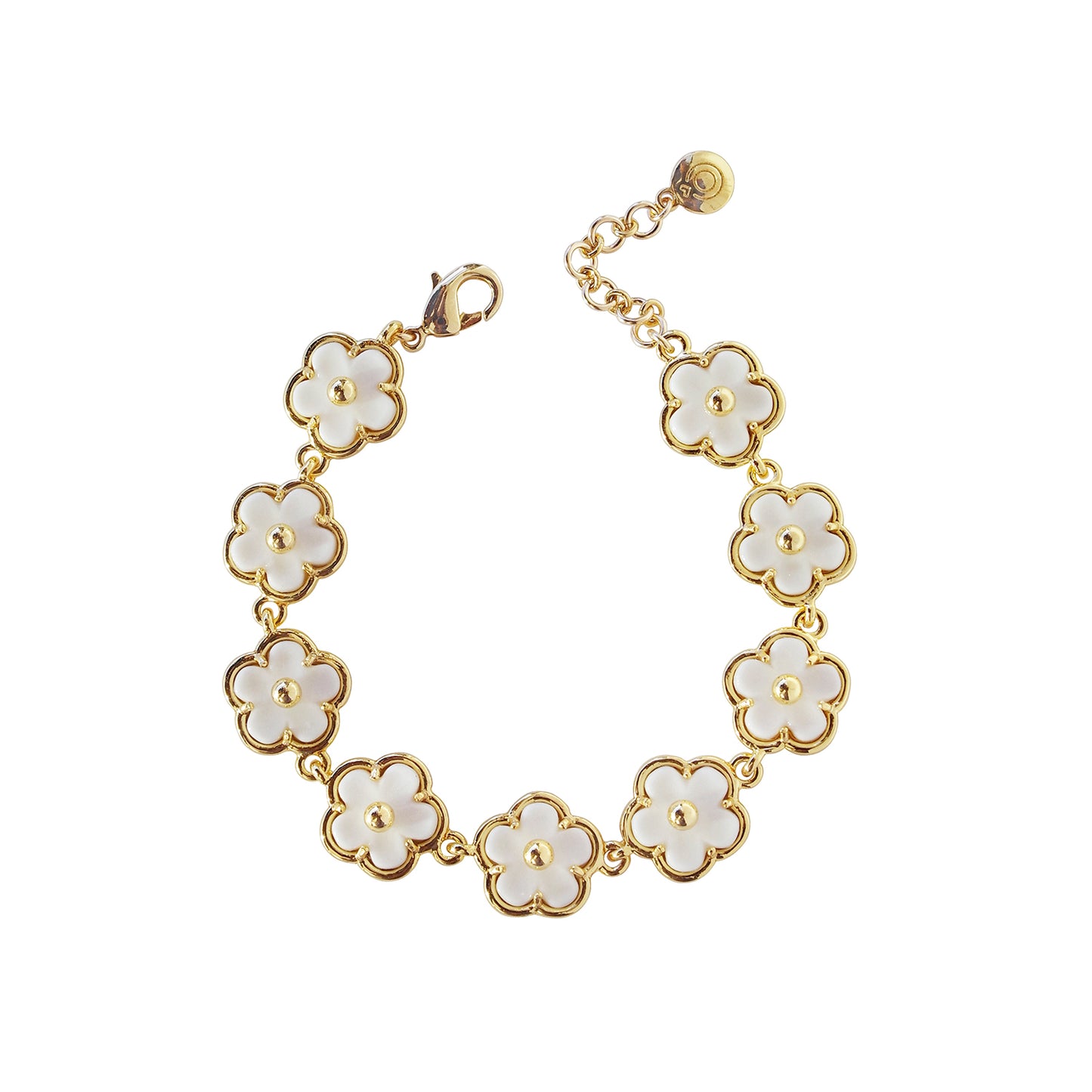 Mini Porcelain Daisy Cluster Bracelet
