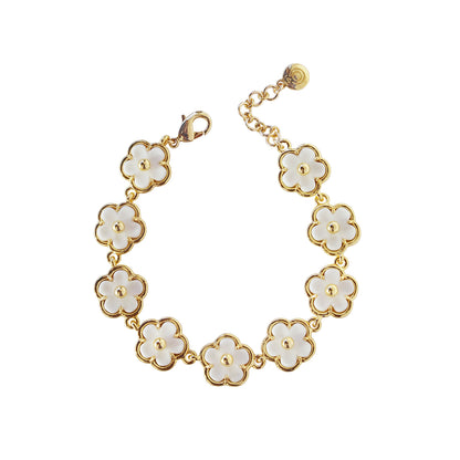 Mini Porcelain Daisy Cluster Bracelet