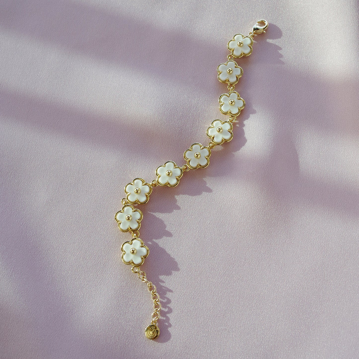 Mini Porcelain Daisy Cluster Bracelet