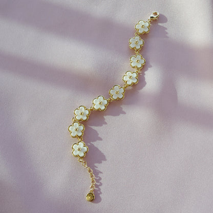 Mini Porcelain Daisy Cluster Bracelet