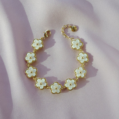 Mini Porcelain Daisy Cluster Bracelet