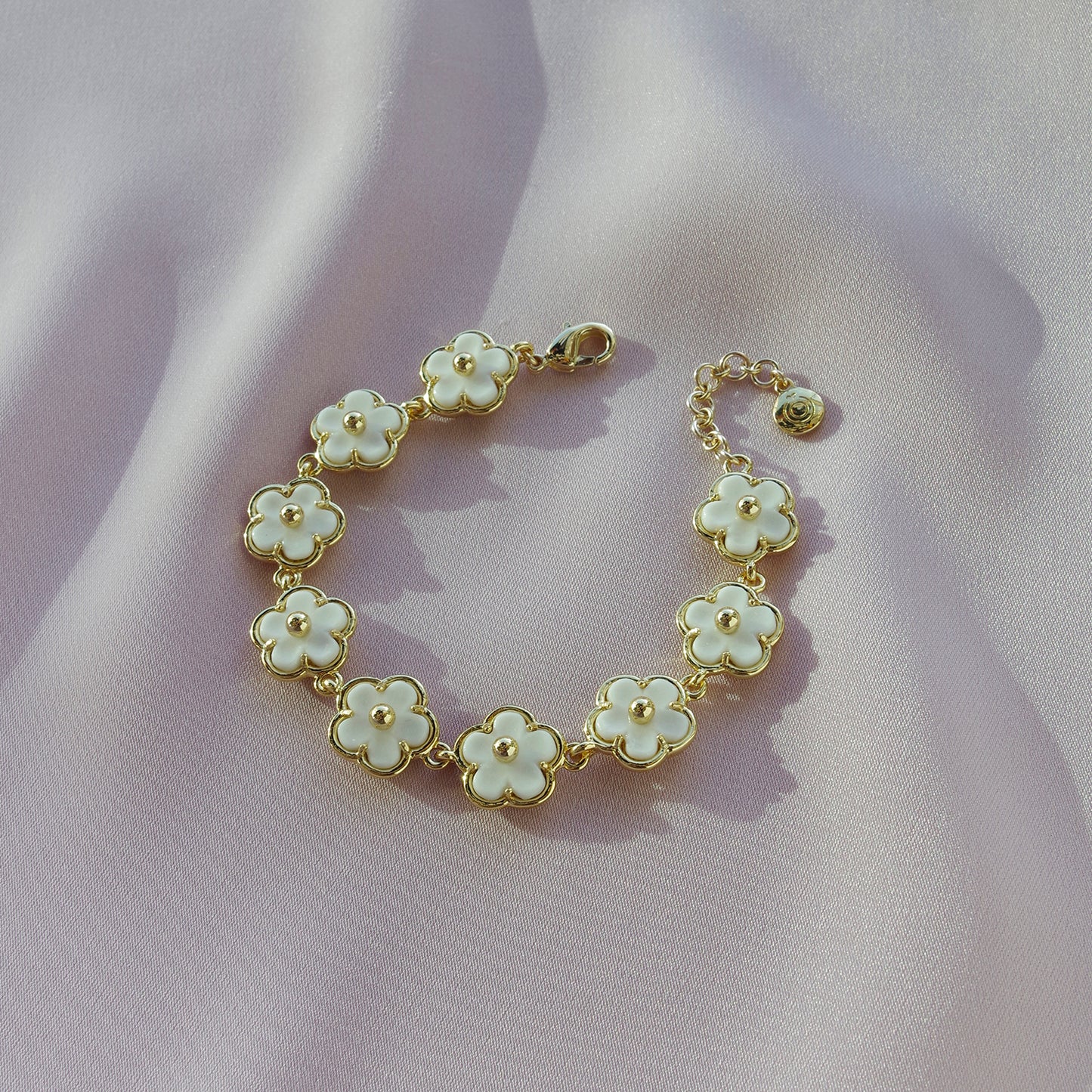 Mini Porcelain Daisy Cluster Bracelet