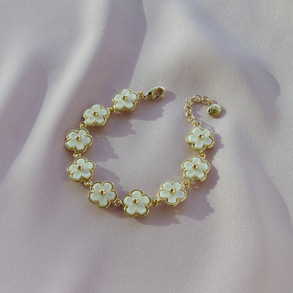 Mini Porcelain Daisy Cluster Bracelet