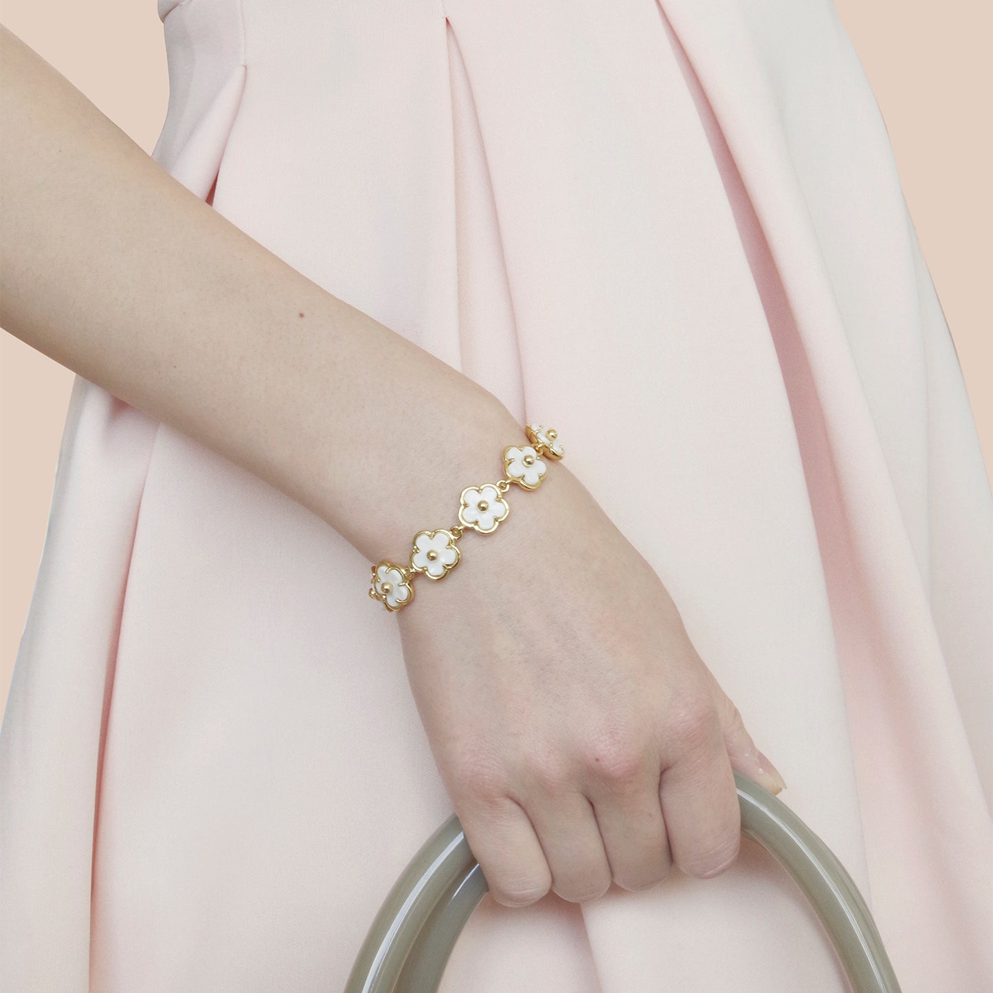 Mini Porcelain Daisy Cluster Bracelet