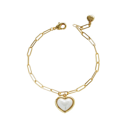Porcelain Red Heart Charm Bracelet