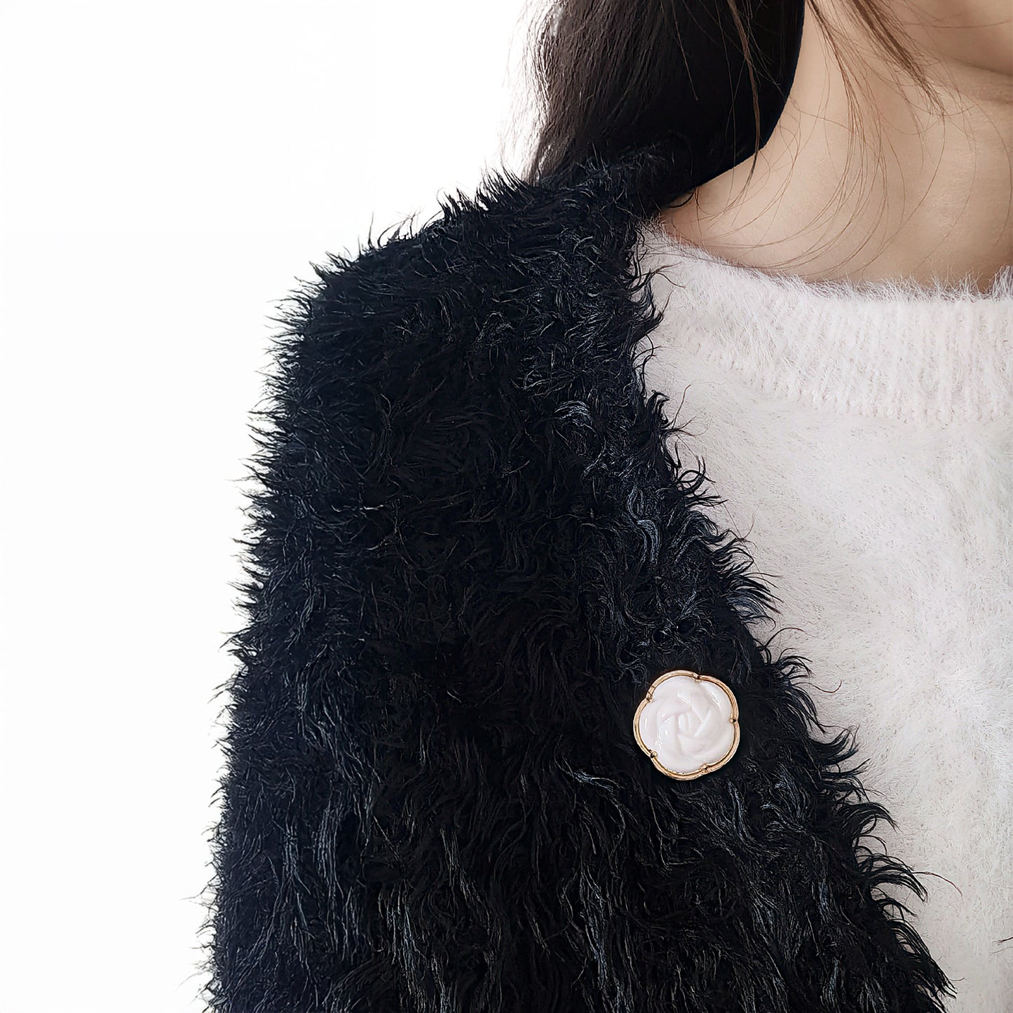 Porcelain Camellia Brooch