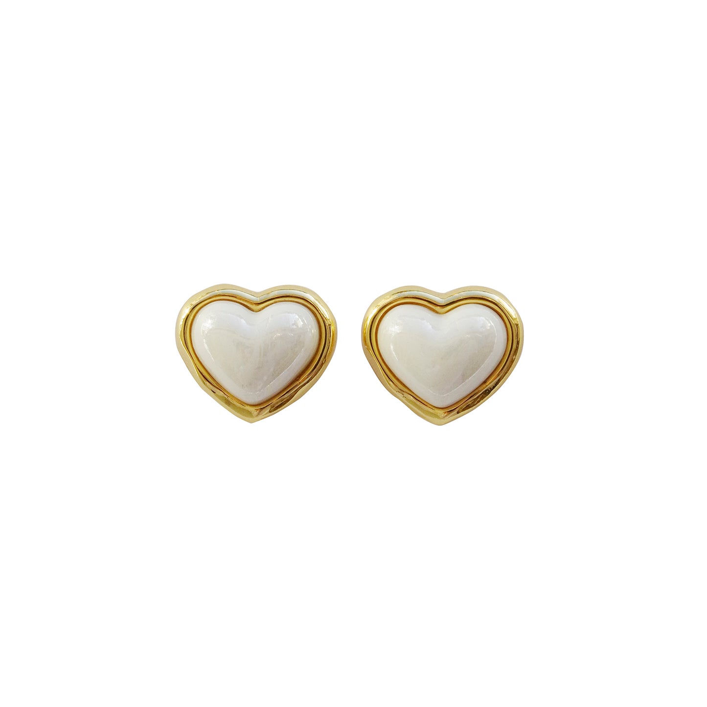 Porcelain Red Heart Stud Earrings