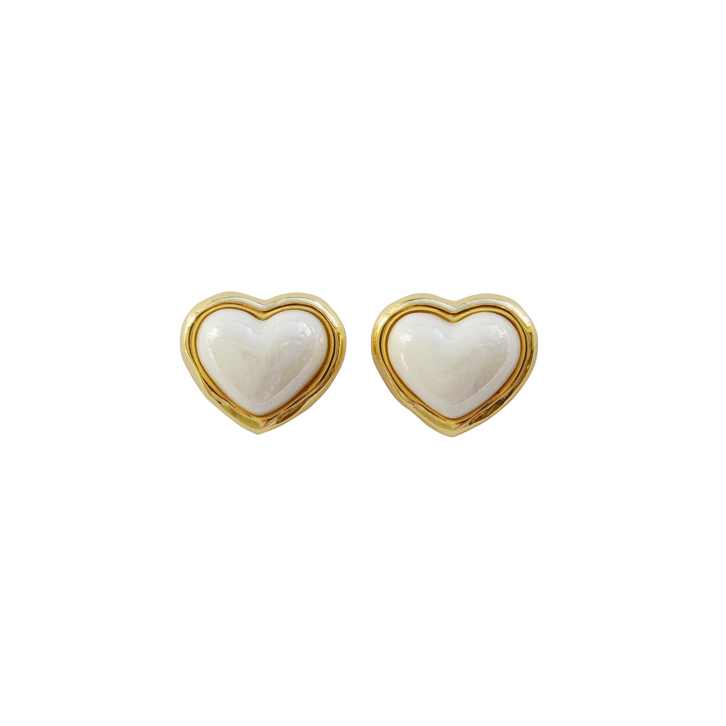 Porcelain Black Heart Stud Earrings