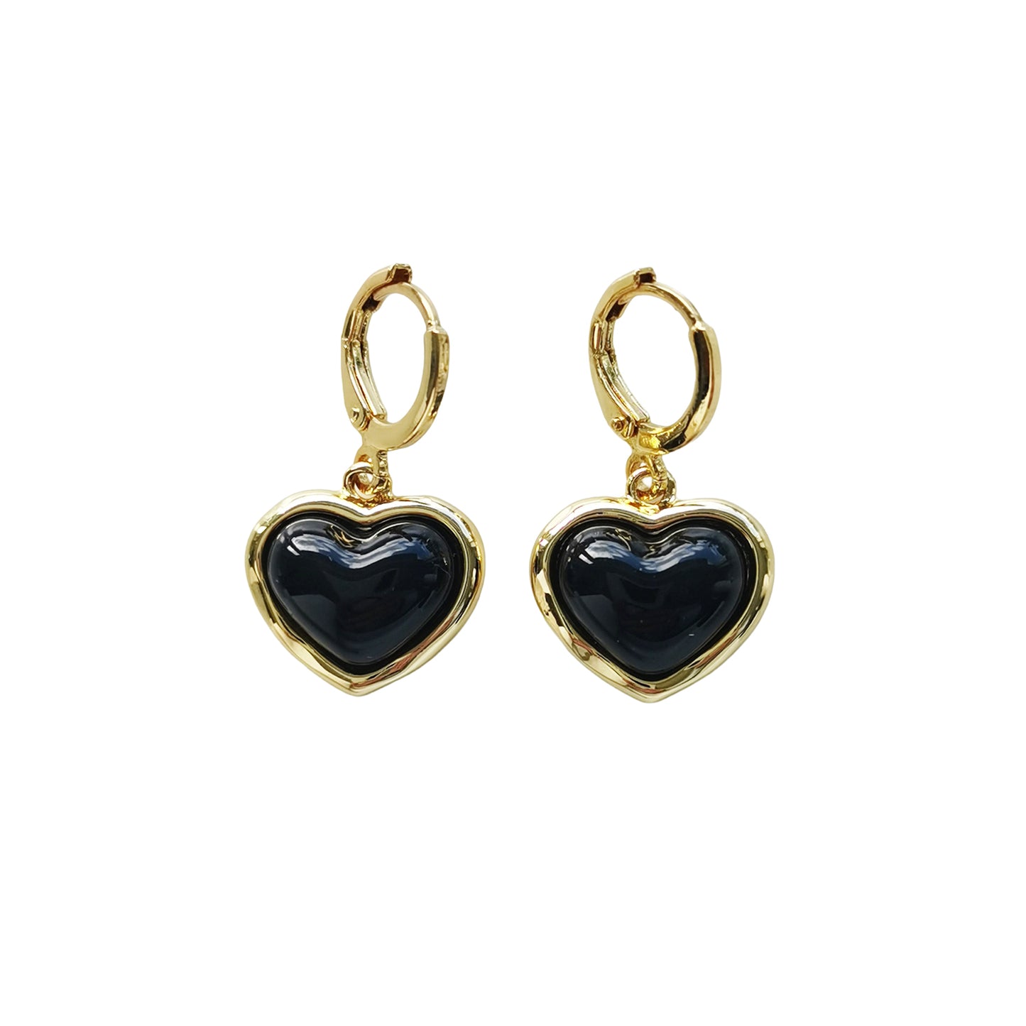 Porcelain Red Heart Drop Earrings