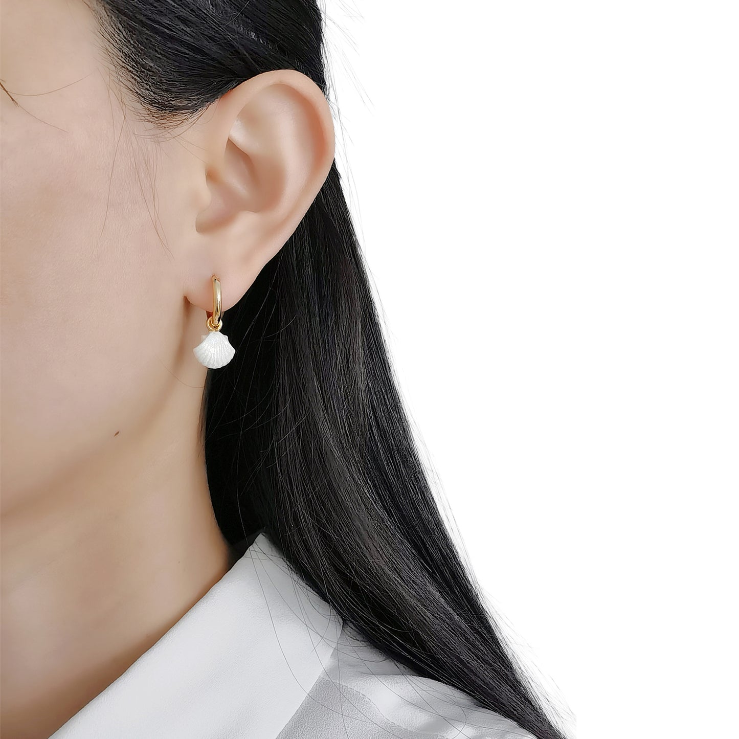 Mini Porcelain Seashell Earrings