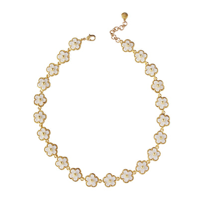 Mini Porcelain Daisy Cluster Necklace