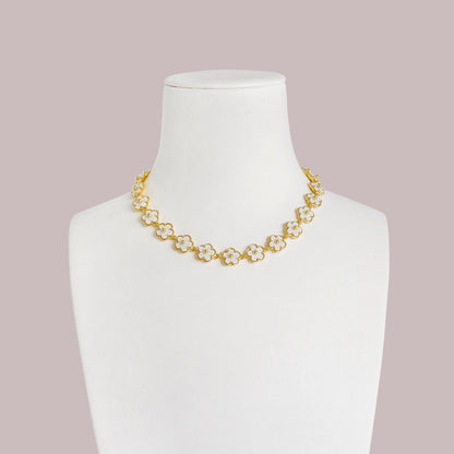Mini Porcelain Daisy Cluster Necklace