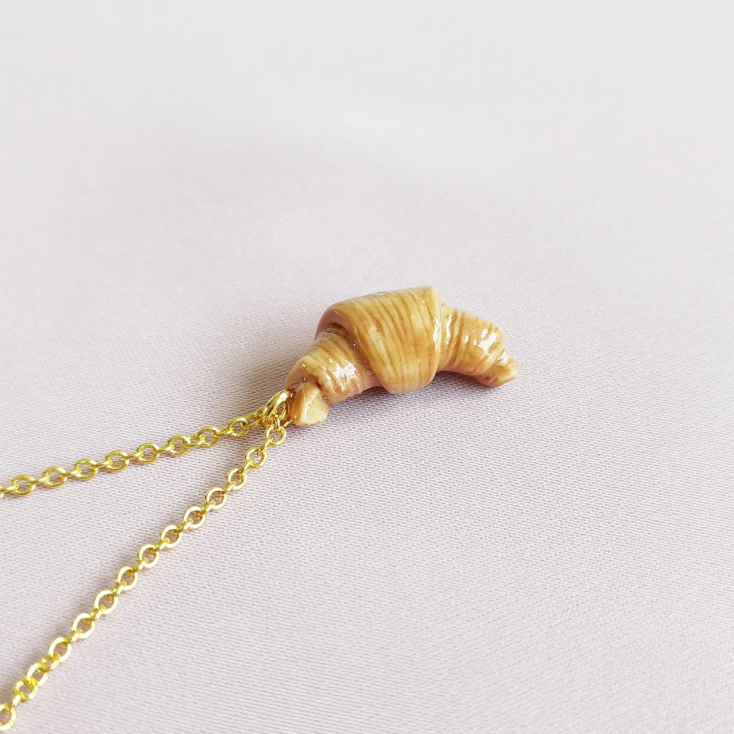 Mini Porcelain Croissant Necklace
