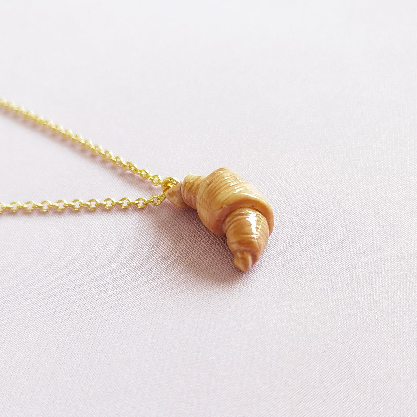 Mini Porcelain Croissant Necklace