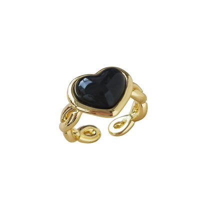Porcelain Pearly White Heart Braided Ring