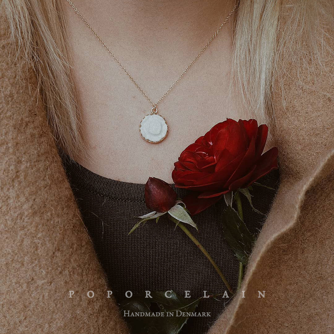 Porcelain Moonlight Rose Gold-Filled Pendant Necklace