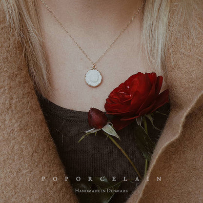 Porcelain Moonlight Rose Gold-Filled Pendant Necklace