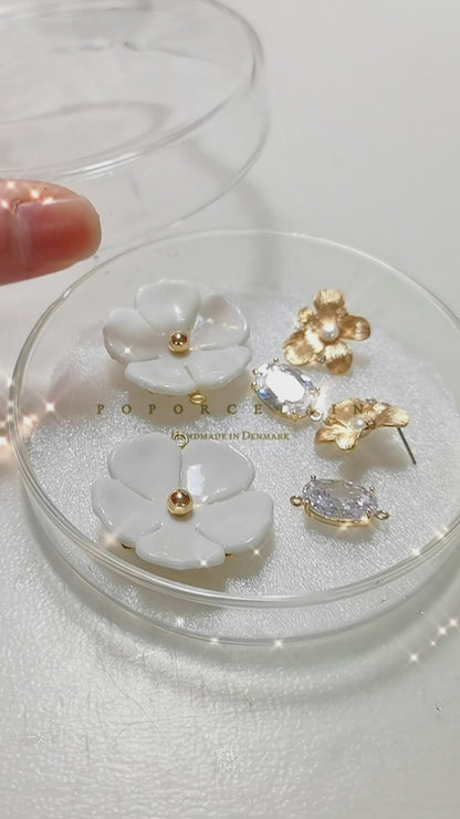 Crystal Floral Bloom Statement Earrings