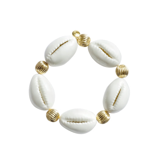 Porcelain Cowrie Shell Stretch Bracelet