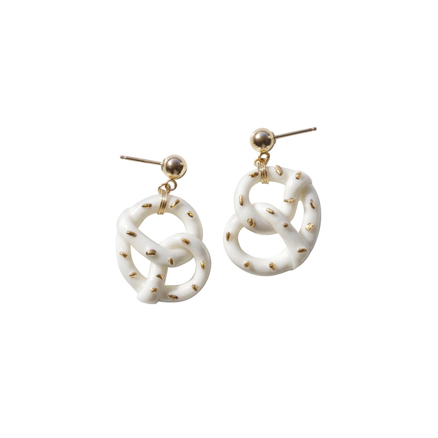 Mini Porcelain Pretzel Earrings