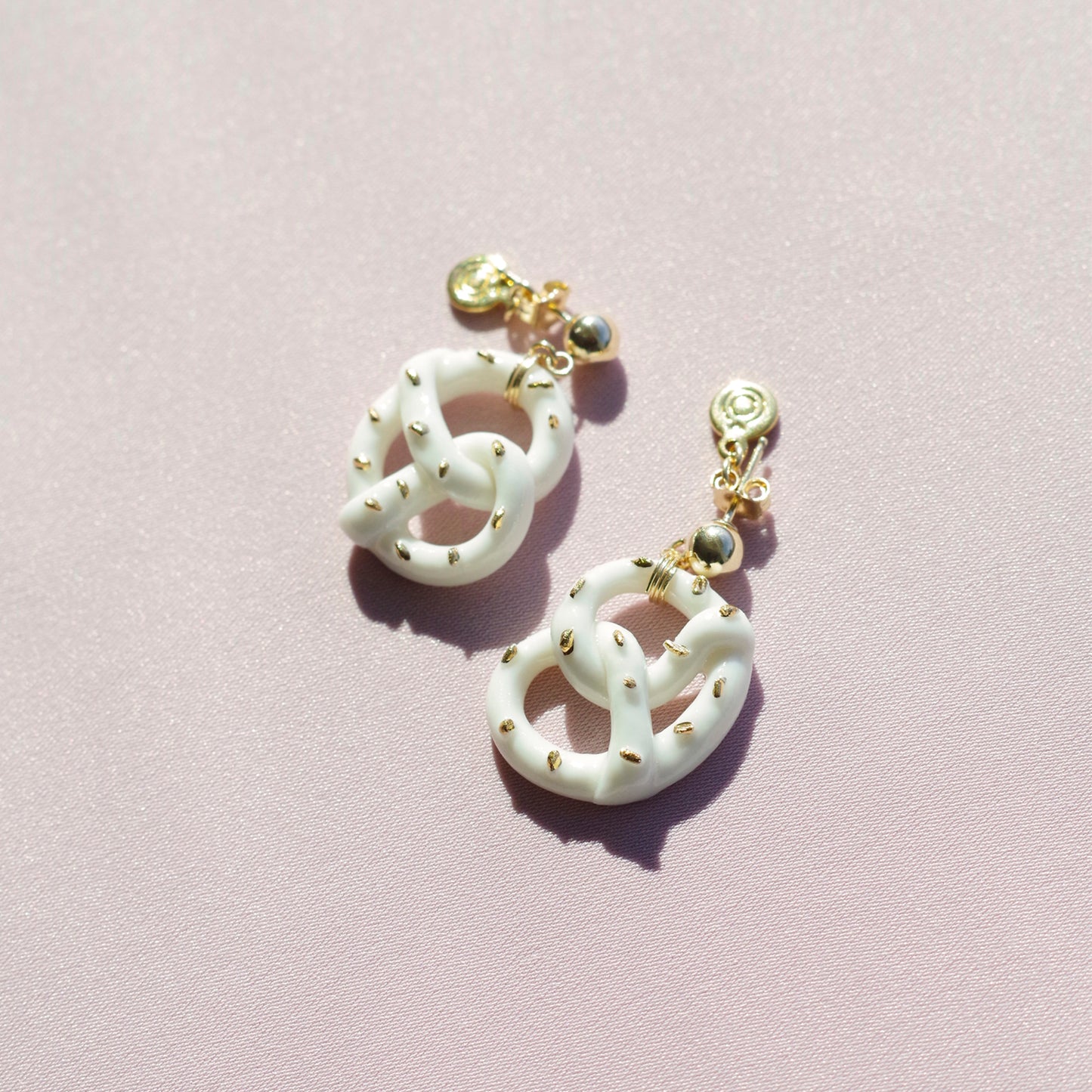Mini Porcelain Pretzel Earrings