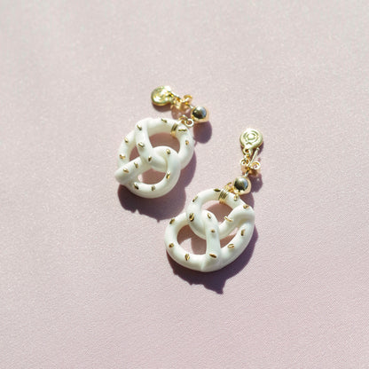 Mini Porcelain Pretzel Earrings