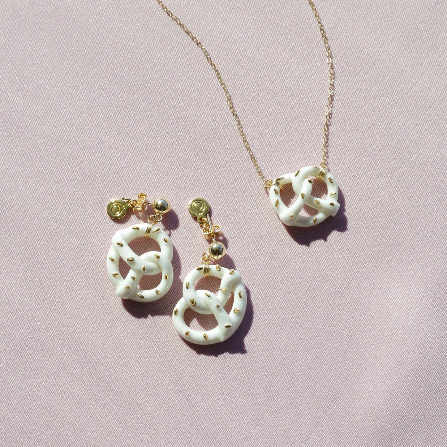 Mini Porcelain Pretzel Earrings