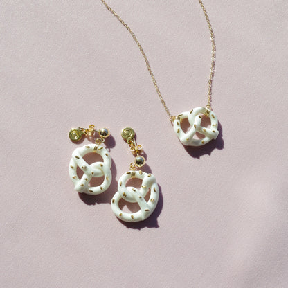 Mini Porcelain Pretzel Earrings