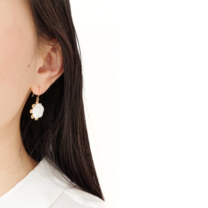 Everyday Porcelain Camellia Flower Charm Earrings