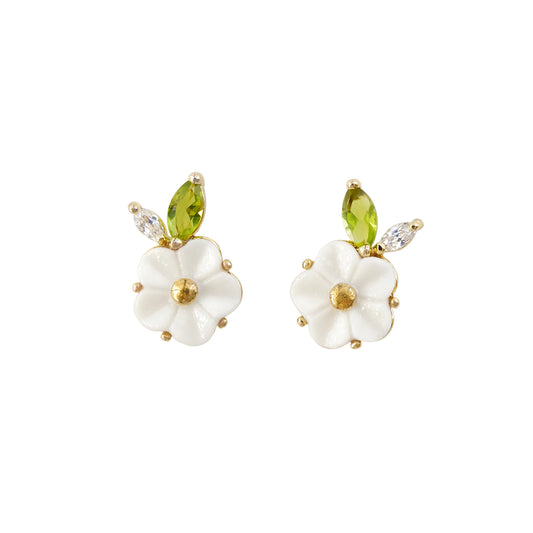 Porcelain Strawberry Flower Stud Earring