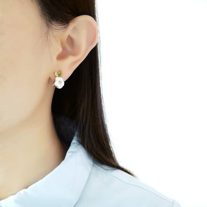 Porcelain Strawberry Flower Stud Earring