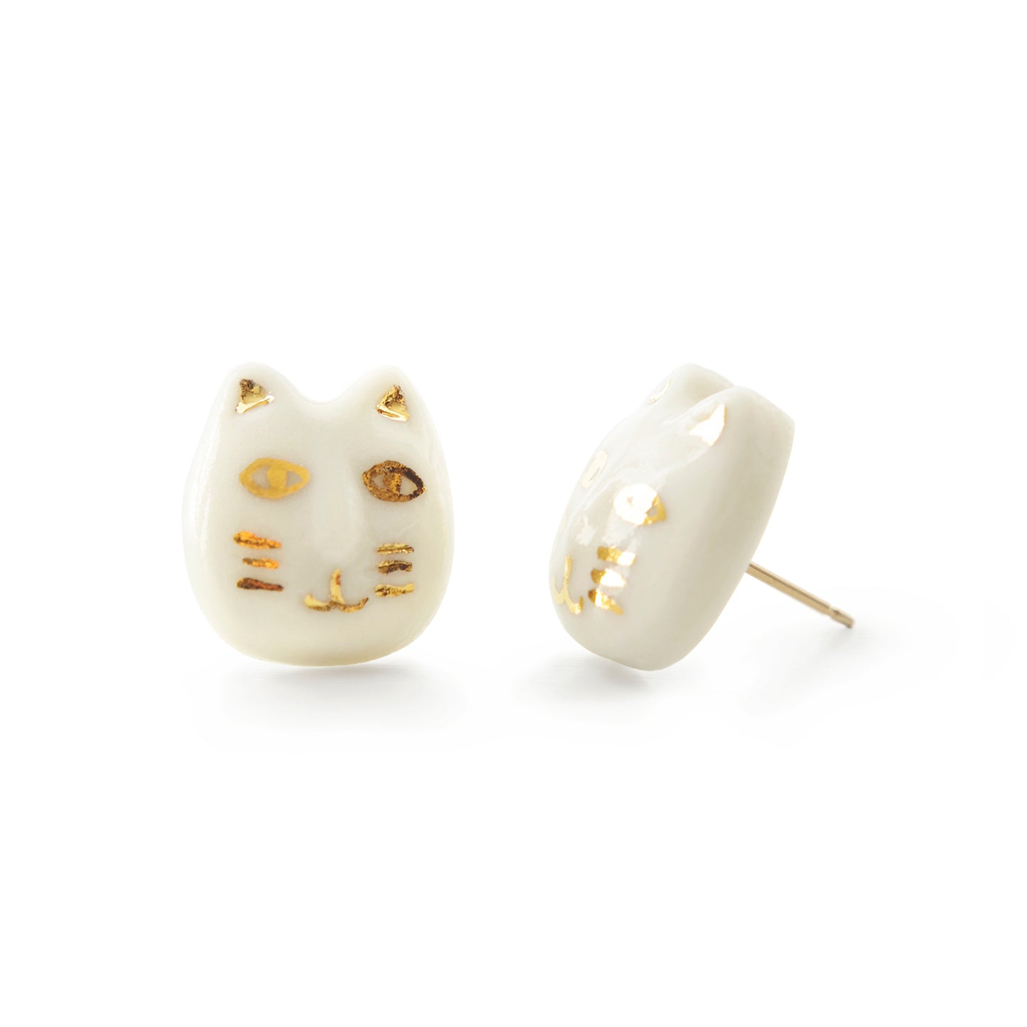 Lucky Cat Stud Earrings