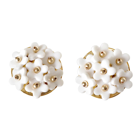 Mini Daisy Cluster Clip Earrings