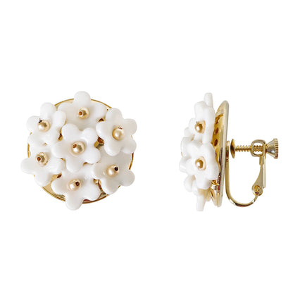 Mini Daisy Cluster Clip Earrings