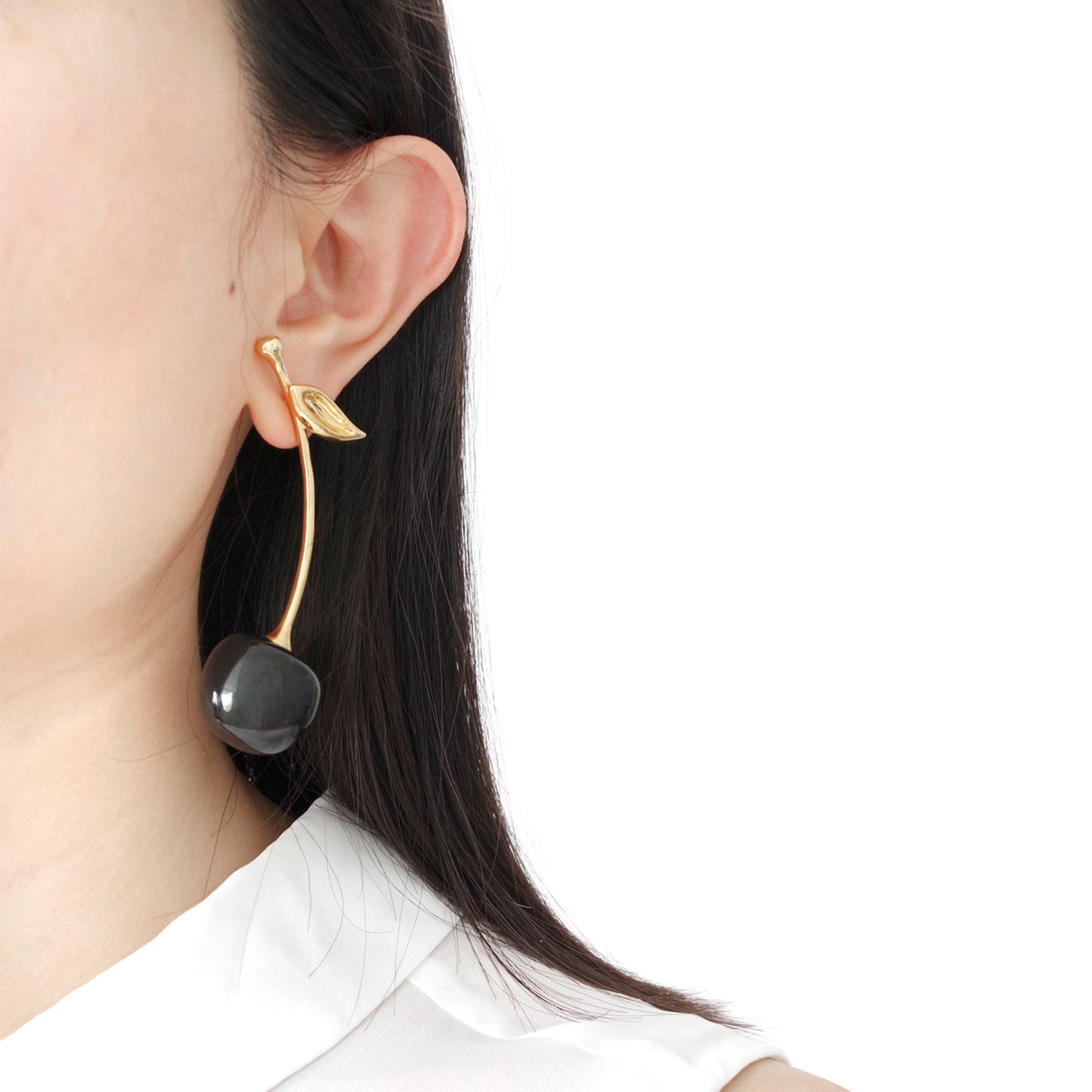 Porcelain Black Cherry Earrings