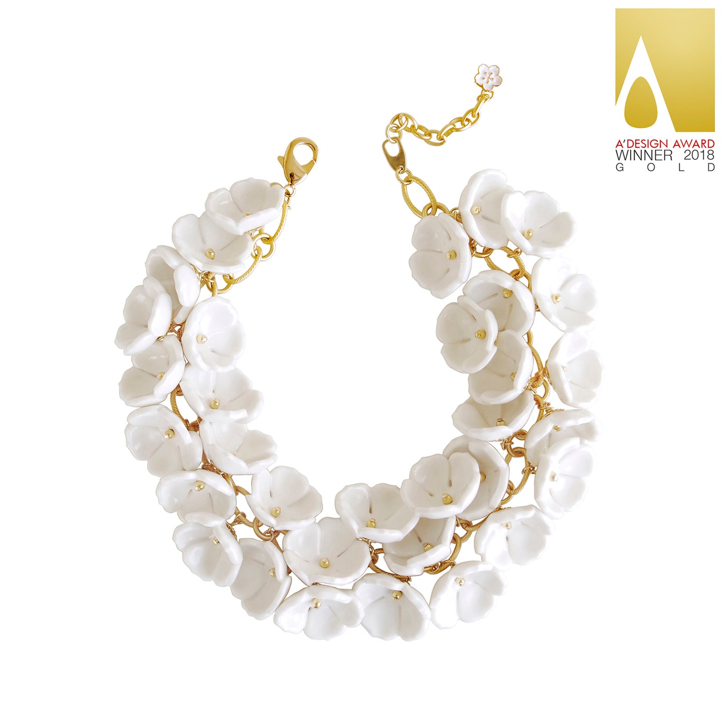 Porcelain Plum Blossom Cluster Necklace